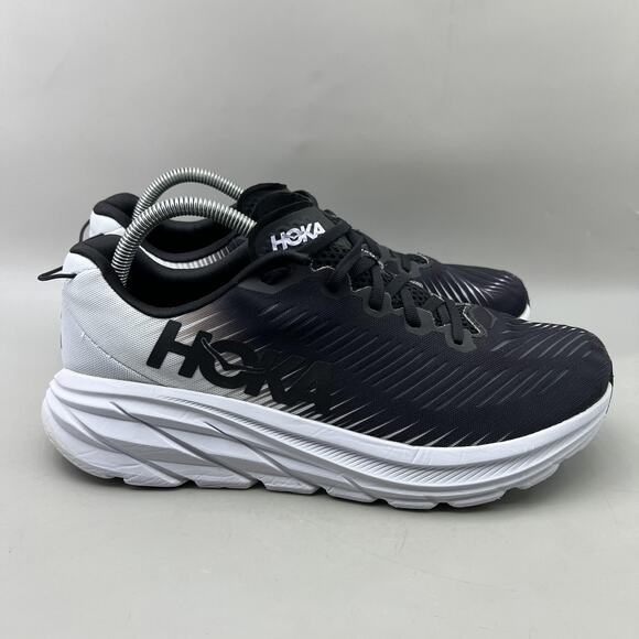 Hoka One One Shoes - Hoka One One Rincon 3 Running Shoes Women Size 10.5 Black White Comfort Sneakers
